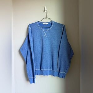 Ace Rivington Men’s Vintage Crewneck Sweatshirt Triblend Blue Soft Wash Large